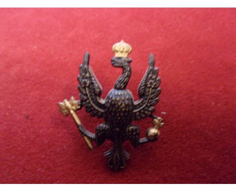 14th/20th King's Hussars EIIR Cap Badge (Black-brass), does not have the letter 'FR' on the breast, two lugs. K&amp;K: 1907