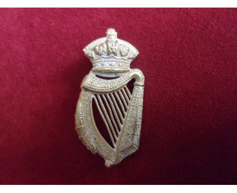 Royal Irish Reserve Regiment Victorian Cap Badge (Gilding-metal), two lugs. K&amp;K: 1132
