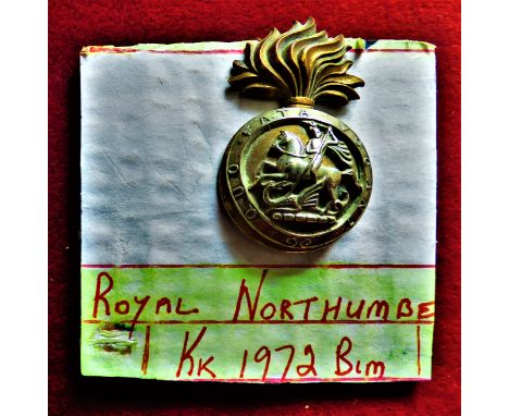 Royal Northumberland Fusiliers cap bade (Bi-metal) slider, K&amp;K: 1972