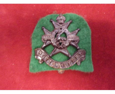 Sherwood Foresters (Notts &amp; Derby) Regiment WWI Officers Cap Badge (Bronzed-brass), slider. K&amp;K: 662