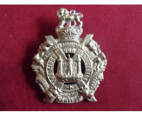 The King's Own Scottish Borderers  Officers Helmet Plate Centre (Gilding-metal), two lugs and second type with Thistle wreath