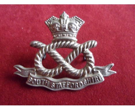 South Staffordshire Regiment Victorian Other Ranks Forage Cap Badge (White-metal), two lugs. K&amp;K: 648