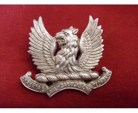 Ayrshire (Earl of Carrick's Own) Yeomanry Other Ranks Cap Badge (White-metal), two lugs, fourth type with word 'of' smaller a