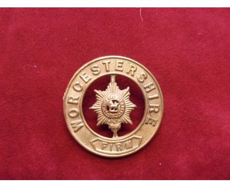 Worcestershire Regiment Victorian Other Ranks Helmet Plate Centre, worn 1890-1901 (Gilding-metal construction) K&amp;K: 319. 