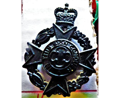 Royal Army Chaplains Department (Christian Chaplains) EIIR Officers Service Cap Badge (Blackened-brass), tab fitting. K&amp;K