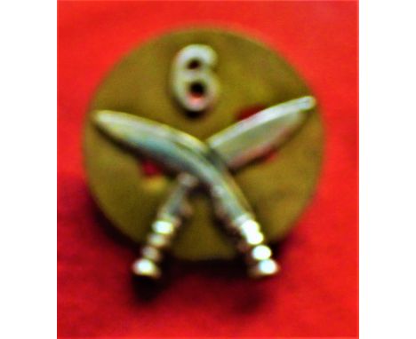 6th Gurkha Rifles Beret Badge (White-metal), slider and two piece construction. K&amp;K: 2076