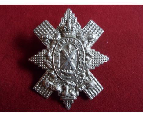 Black Watch (Royal Highlanders) Victorian Cap Badge (White-metal), two lugs. K&amp;K: 655