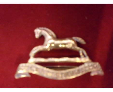 3rd (King's Own) Hussars WWII Other Ranks Cap Badge (Brass), two lugs. K&amp;K: 1894