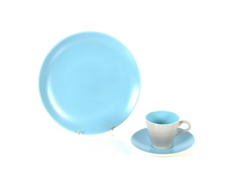 A quantity of Poole pottery twin tone teaware 