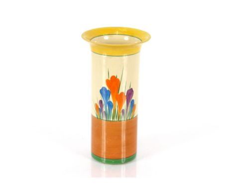 A Clarice Cliff "Crocus" pattern vase, (restored) 22cm high 