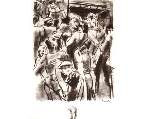 Two maple framed prints of American bar scenes, circa 1940's