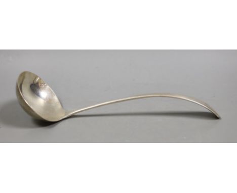 A George V silver Old English pattern soup ladle, William Hutton &amp; Sons, Sheffield, 1927, engraved with names, 28.5cm, 8.