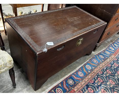 A Chinese camphorwood trunk, length 154cm, height 55cm