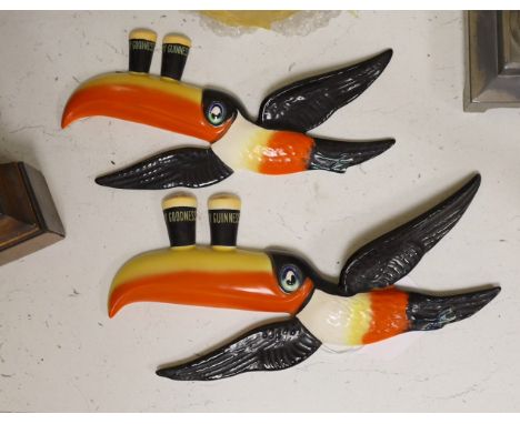 Glass yard of ale and two Carltonware Guinness toucans