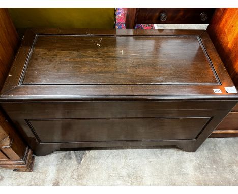 A 20th century camphor wood trunk, length 101cm, depth 50cm, height 59cm