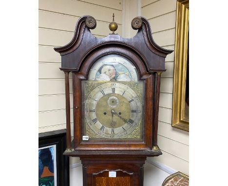 An early 19th century mahogany and oak eight day longcase clock marked J Elliot of Leeds, height 225cm