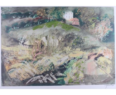 † John Piper, 1980: a pencil signed colour lithograph on wove, "Llangloffan", from the edition of 750 published by the Cavend