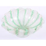 A Venetian lattimo glass shallow bowl, 5" wide