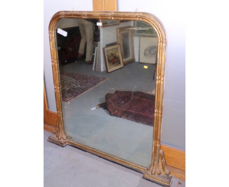 A late Victorian arch top over mantel mirror, plate 47" X37"