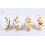 A Royal Worcester jar and cover, hand-painted fruit, signed "Freeman", 10" high, a similar Royal