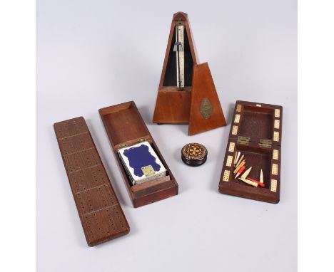 A Metronome de Maelzel, a Victorian water box and cribbage boards