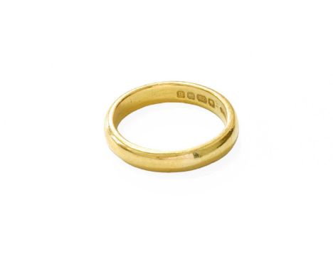 A 22 Carat Gold Band Ring, finger size MGross weight 5.5 grams.