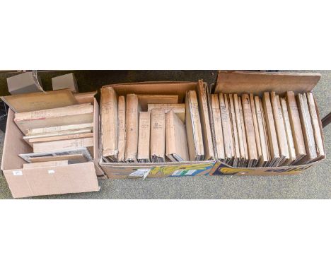 An Interesting Collection of Scrapbooks, approximately 33 scrapbooks containing magazines, clippings, pamphlets, and plates. 