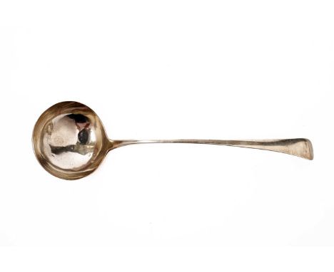 A George III silver soup ladle, by George Wintle, London, 1799, in old English pattern, 4.6oz – 33cms long.