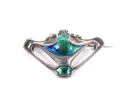 An Edwardian silver and enamel Arts and Crafts brooch, by Charles Horner, Chester 1908.