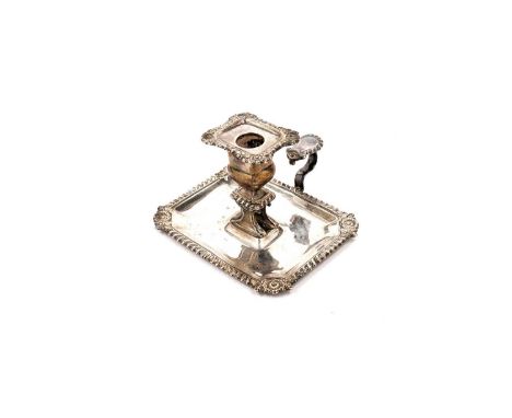 A George III silver chamber candlestick, by Thomas &amp; John Settle, Sheffield 1821, 8.5ounces gross - 16cms wide.