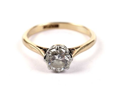 A single-stone solitaire diamond ring, the brilliant-cut diamond measuring 5.6 x 5.7 x 3.5mm estimated to weigh 0.68carats, c