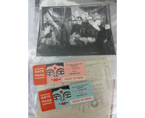 A collection of Magic Circle ephemera from the early 1960s period, further vintage photographs, all Magic Circle related