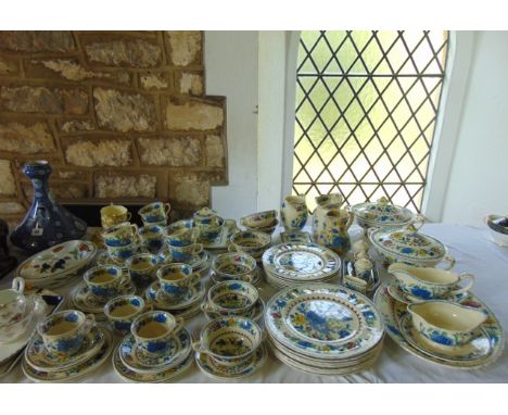 An extensive collection of Masons Regency pattern dinner and teawares comprising a pair of oval two handled tureens and cover