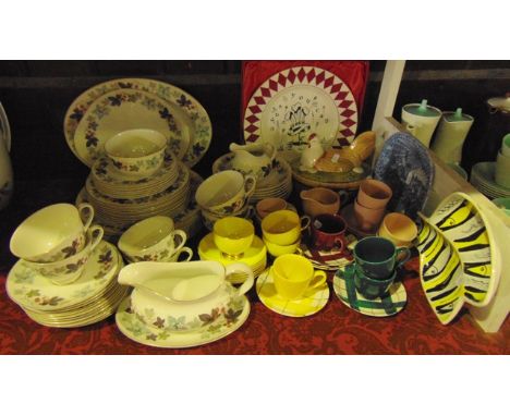 A quantity of Royal Doulton Camelot pattern dinner and teawares, number TC1016 including an oval meat plate, sauce boat and s