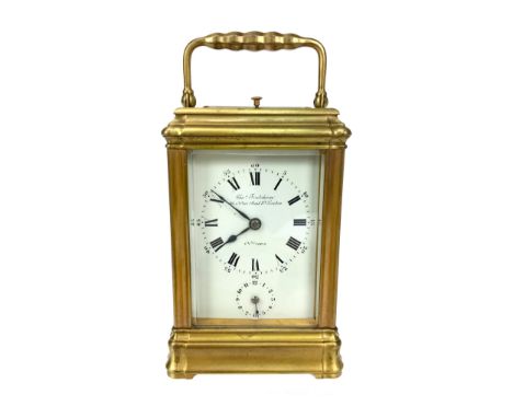 LATE VICTORIAN CARRIAGE CLOCK BY CHARLES FRODSHAM, the French movement finished by Frodsham's with grand sonnerie repeating m