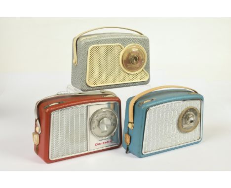 Vintage Dansette Radios consisting of (1) Dansette 222 Transistor &ndash; grey/cream, with carrying handle; (2) Dansette Gem 
