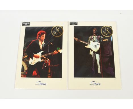 Rock Photographs by Studio Limited Editions to include black &amp; white and colour photographs of Jimi Hendrix, Bob Dylan, T