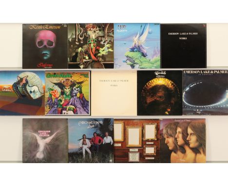A collection of Prog Rock LPs to include (1) Emerson, Lake &amp; Palmer - Tarkus (Germany Reissue Press, 43 504); (2) Emerson