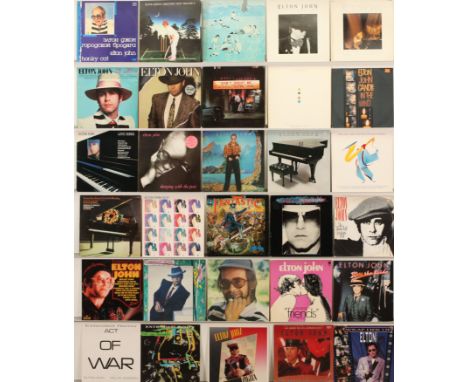 A collection of Elton John LPs and 12" to include; (1) Don't Shoot Me I'm Only The Piano Player (1972 UK Press, DJLPH.427, Ga