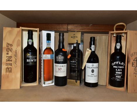 PORT, six bottles comprising one Warre's 1991 Vintage, one Fonseca Porto 'Bin 27' Finest Reserve, one Offley Boa Vista LBV 19