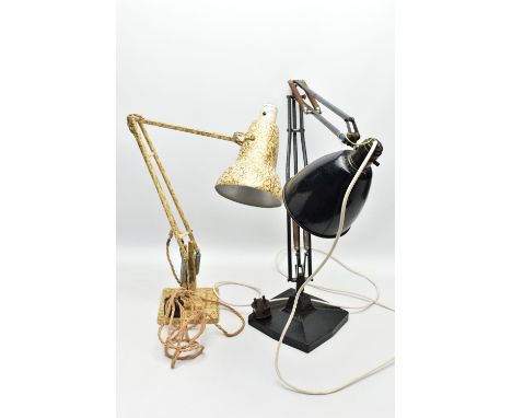 TWO HERBERT TERRY &amp; SONS LTD  ANGELPOISE LAMPS, comprising model 1208 with a painted black finish, faintly marked to both