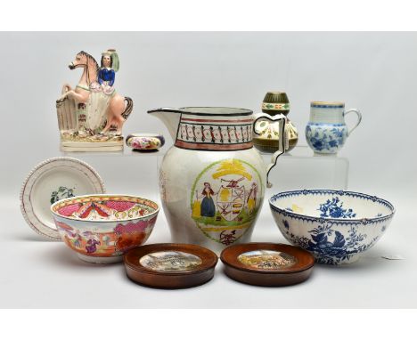 A COLLECTION OF 18TH, 19TH AND EARLY 20TH CENTURY BRITISH AND CHINESE PORCELAIN AND POTTERY, comprising a late 18th / early 1