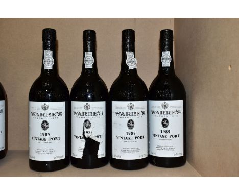 VINTAGE PORT, four bottles of WARRE'S 1985 Vintage Port, bottled 1987, 20% vol, 75cl, seals intact, ullage consistent for yea