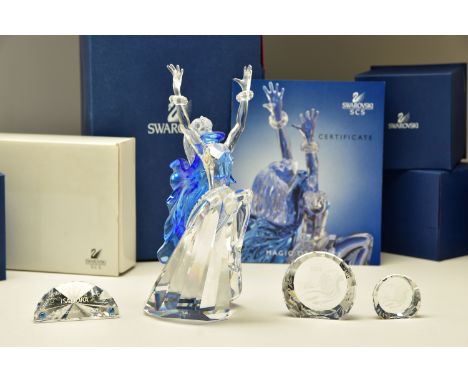 A BOXED SWAROVSKI CRYSTAL SOCIETY ANNUAL FIGURE FROM MAGIC OF DANCE - ISADORA 2002, designed by Adi Stocker, height 20cm, wit