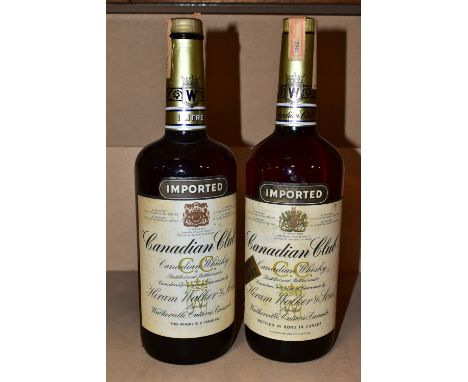 WHISKY, two bottles of vintage CANADIAN CLUB Whisky imported, 1 litre and 1 quart respectively (2)