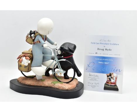DOUG HYDE (BRITISH 1972) 'SUNDAY RIDERS', a limited edition sculpture depicting a boy on his bike with his pets, 240/395 with