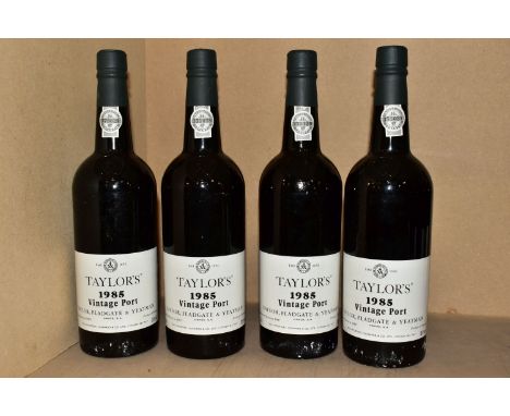 VINTAGE PORT, four bottles of TAYLOR'S 1985 Vintage Port, bottled in 1987, 20.5% vol, 75cl, seals intact, ullage consistent f