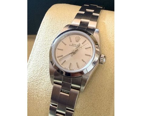 ROLEX BRAND MODEL (WATCH) OYSTER PERPETUAL REFERENCE NUMBER 76080 AUTOMATIC CHARGING CASE MATERIAL STEEL STRAP MATERIAL STEEL