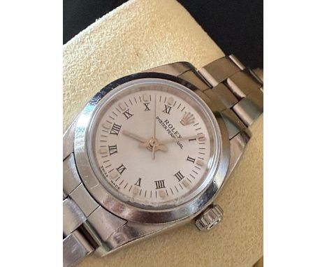 ROLEX BRAND MODEL (WATCH) OYSTER PERPETUAL REFERENCE NUMBER 76080 AUTOMATIC CHARGING CASE MATERIAL STEEL STRAP MATERIAL STEEL