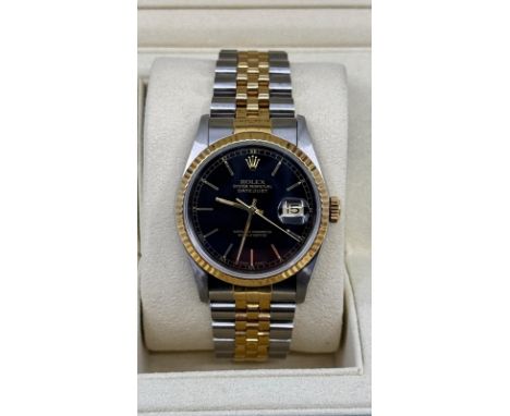 ROLEX BRAND MODEL (WATCH) DATEJUST 36 REFERENCE NUMBER 16233 AUTOMATIC CHARGING CASE MATERIAL GOLD/STEEL STRAP MATERIAL GOLD/